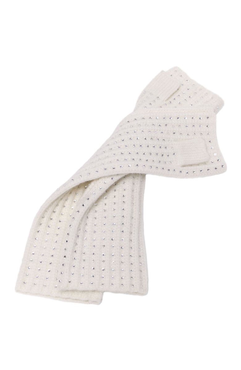 maje Wool and rhinestone mittens, Main, color, Ecru