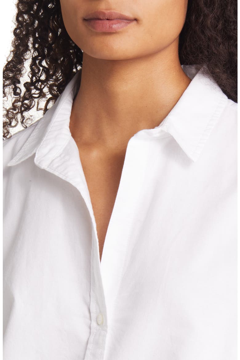 Women's Cotton Button-Up Shirt, Alternate, color, WHITE