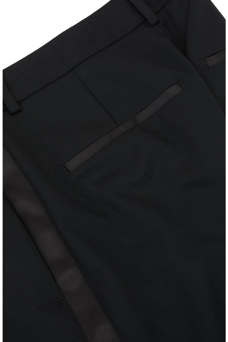 Dakota Wool Blend Straight Leg Tuxedo Pants, Alternate, color, BLACK