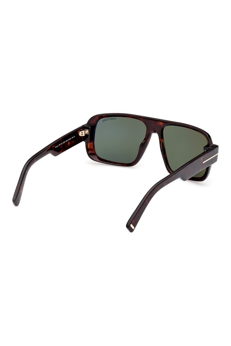Turner 58mm Navigator Sunglasses, Alternate, color, HAVANA ECO / T LOGO / GREEN