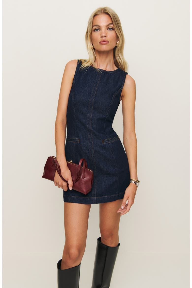 Citron Denim Minidress, Alternate, color, MARION
