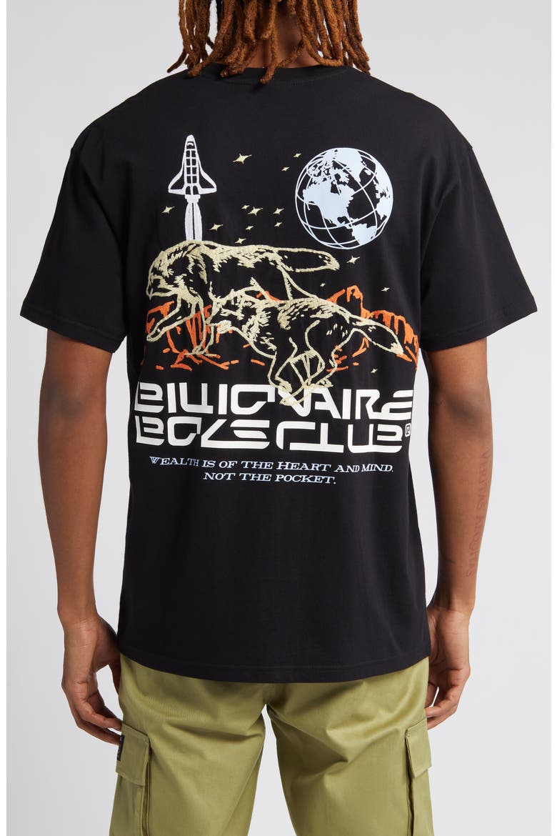 Wolves Oversize Embroidered Graphic T-Shirt, Alternate, color, BLACK