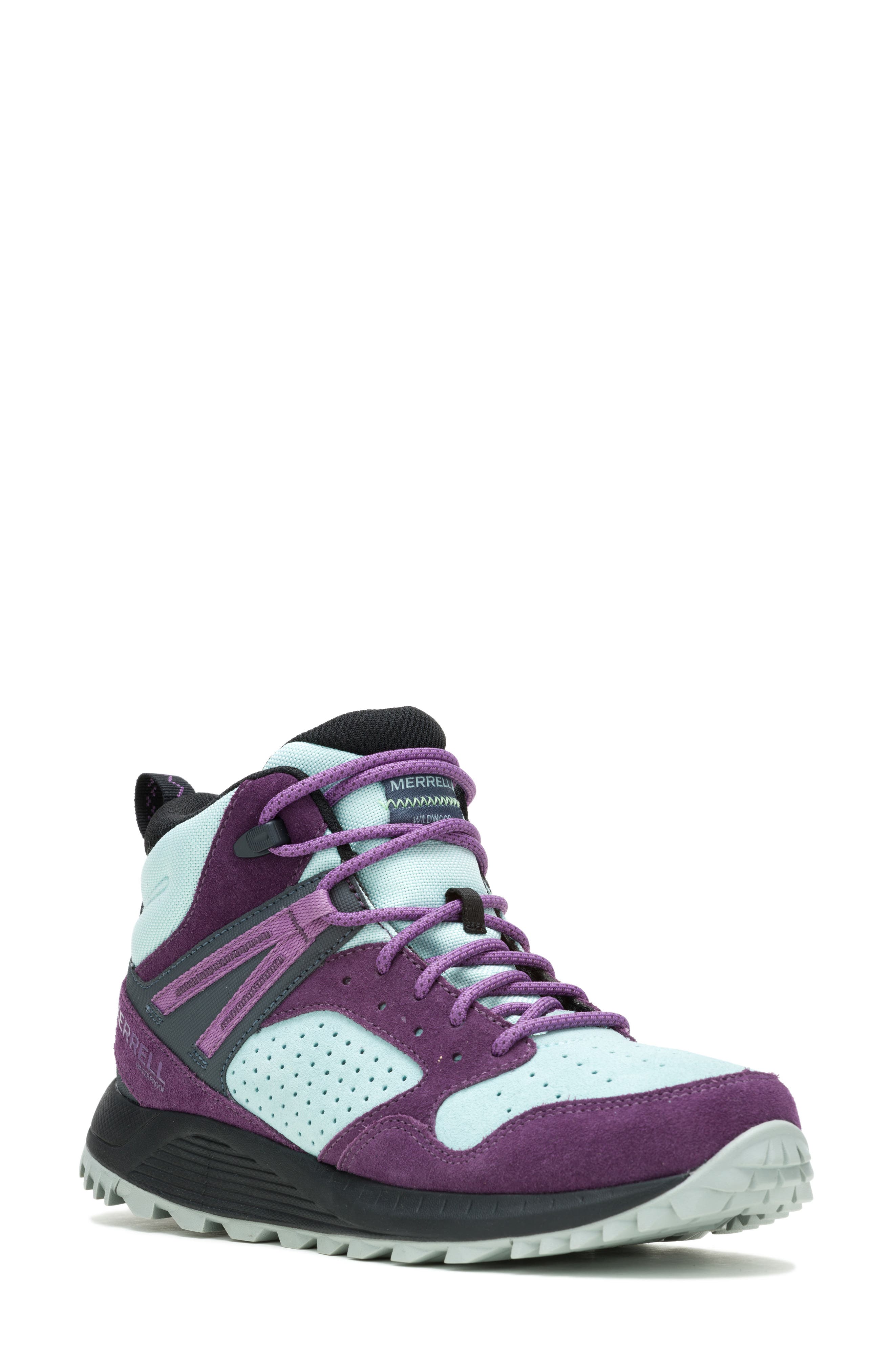 Merrell Wildwood Mid Waterproof Hiking Shoe, Main, color, Frost Blue-400