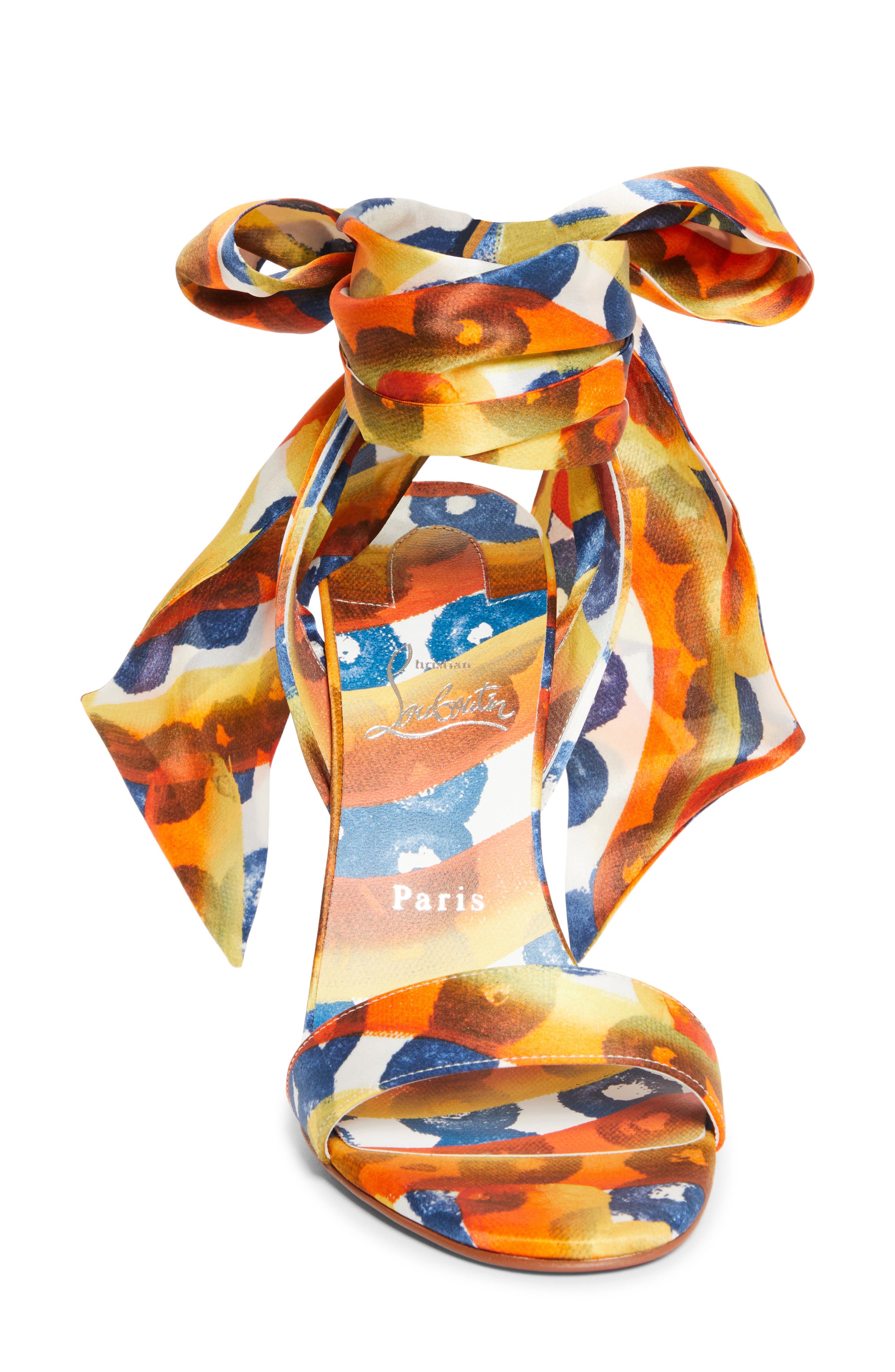Christian Louboutin Miss Z Desert Sandal, Alternate, color, Multi Magma/ Lin Mult