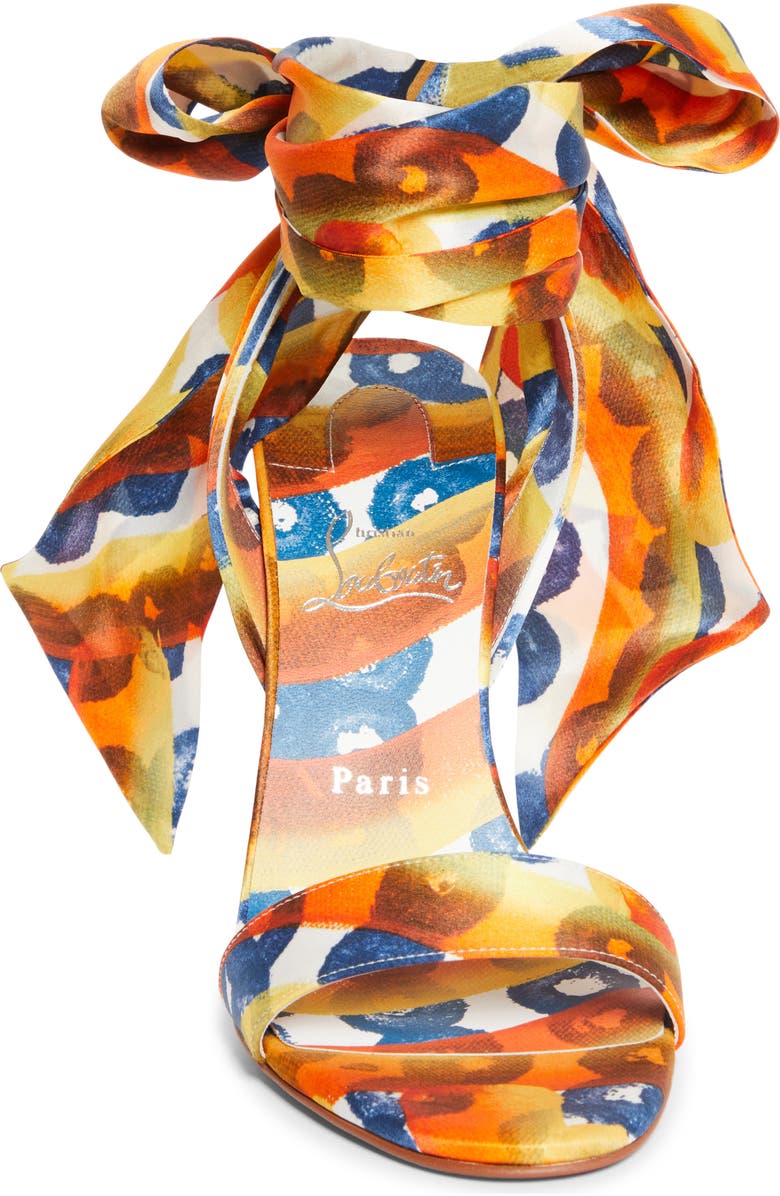 Christian Louboutin Miss Z Desert Sandal, Alternate, color, Multi Magma/ Lin Mult