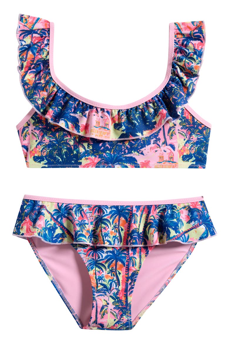 Kids' Havana Ruffle Two-Piece Swimsuit, Main, color, BLUE MULTI