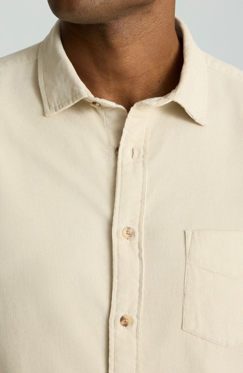 UNTUCKit Caprone Solid Cotton Corduroy Button-Up Shirt, Alternate, color, Light Tan