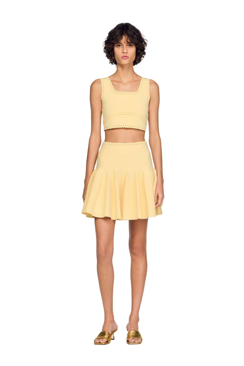 Knit crop top, Alternate, color, Butter