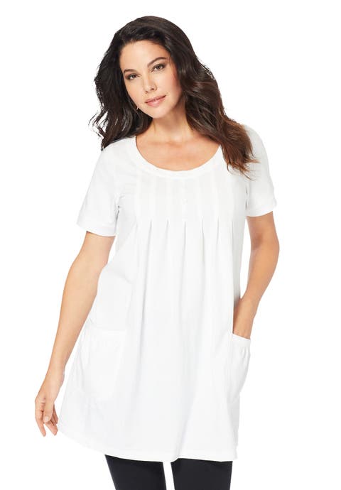Plus Size Two Pocket Soft Knit Swing Tunic