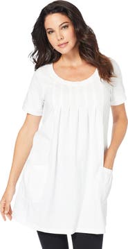 Roaman's Plus Size Two Pocket Soft Knit Swing Tunic