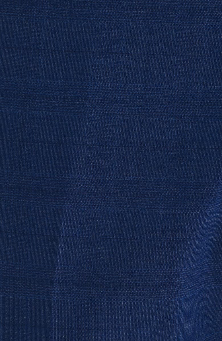 Zanella Noah Navy Glen Check Flat Front Wool & Cotton Dress Pants, Alternate, color, Navy