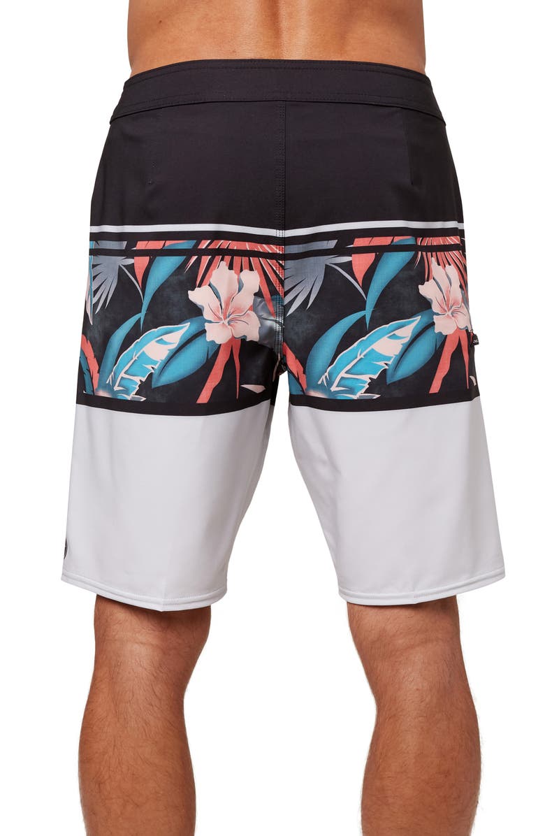 O'Neill Hyperfreak Heist Palm Print Board Shorts, Alternate, color, 