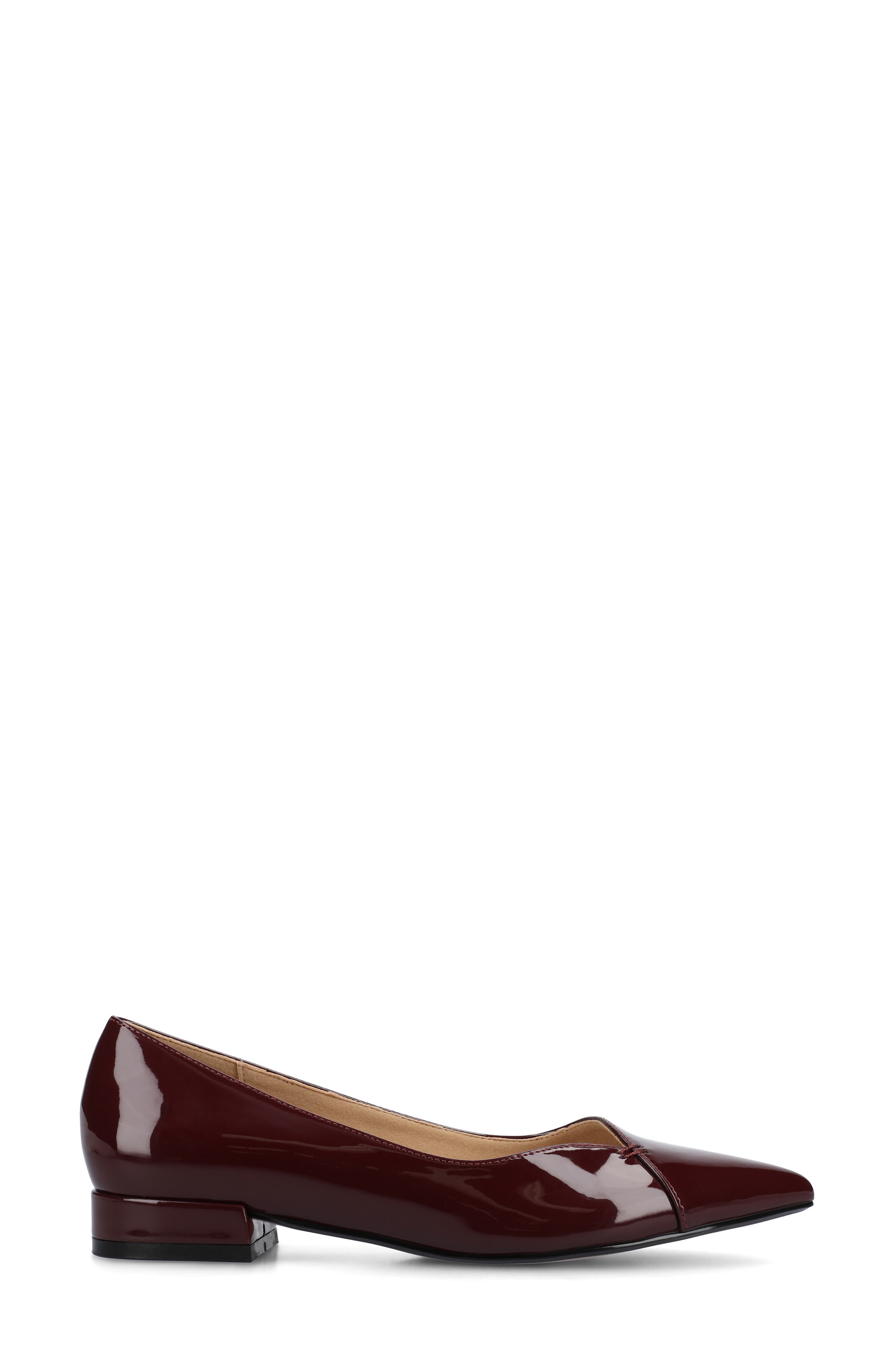 Carmin Pointed Toe Flat, Alternate, color, PATENT/ OXBLOOD