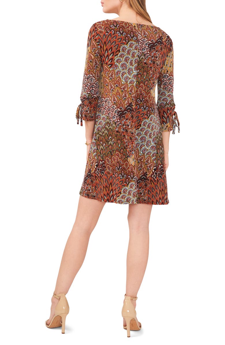 Chaus Paisley Grommet Detail A-Line Dress, Alternate, color, 