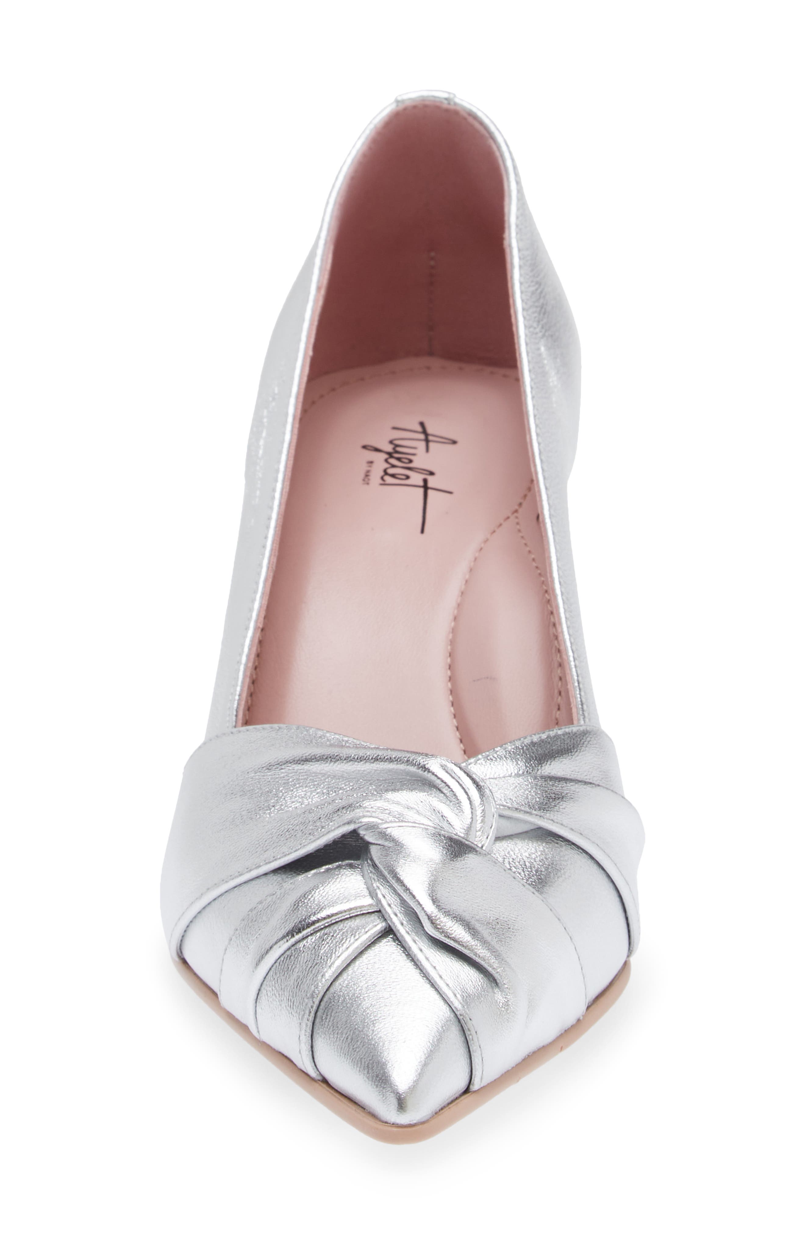 Harlow Pointed Toe Pump, Alternate, color, SILVER METALLIC LEATHER