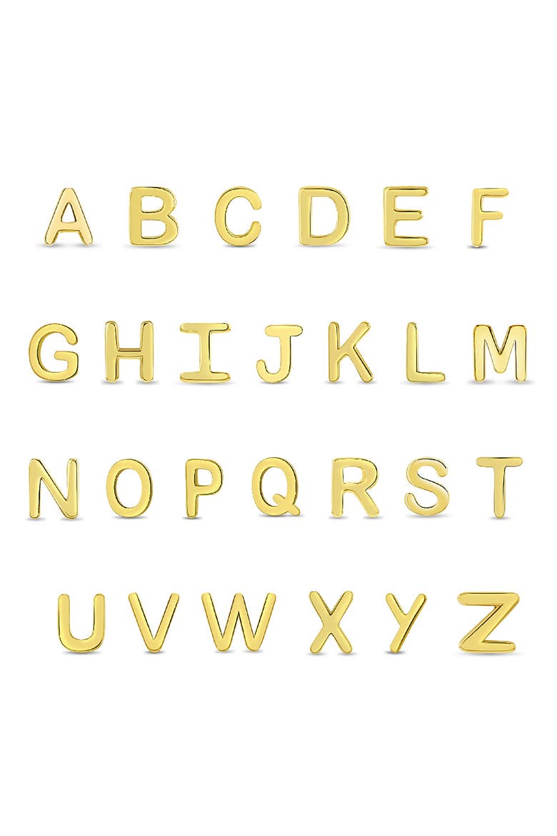 14k Itsy Bitsy Initial Letter Earrings, Alternate, color, Letter B