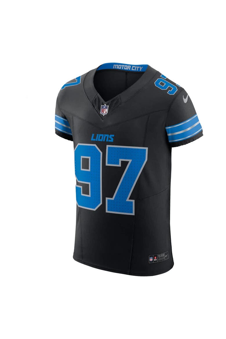 Men's Nike Aidan Hutchinson Black Detroit Lions Alternate Vapor F.U.S.E. Elite Jersey, Alternate, color, Black