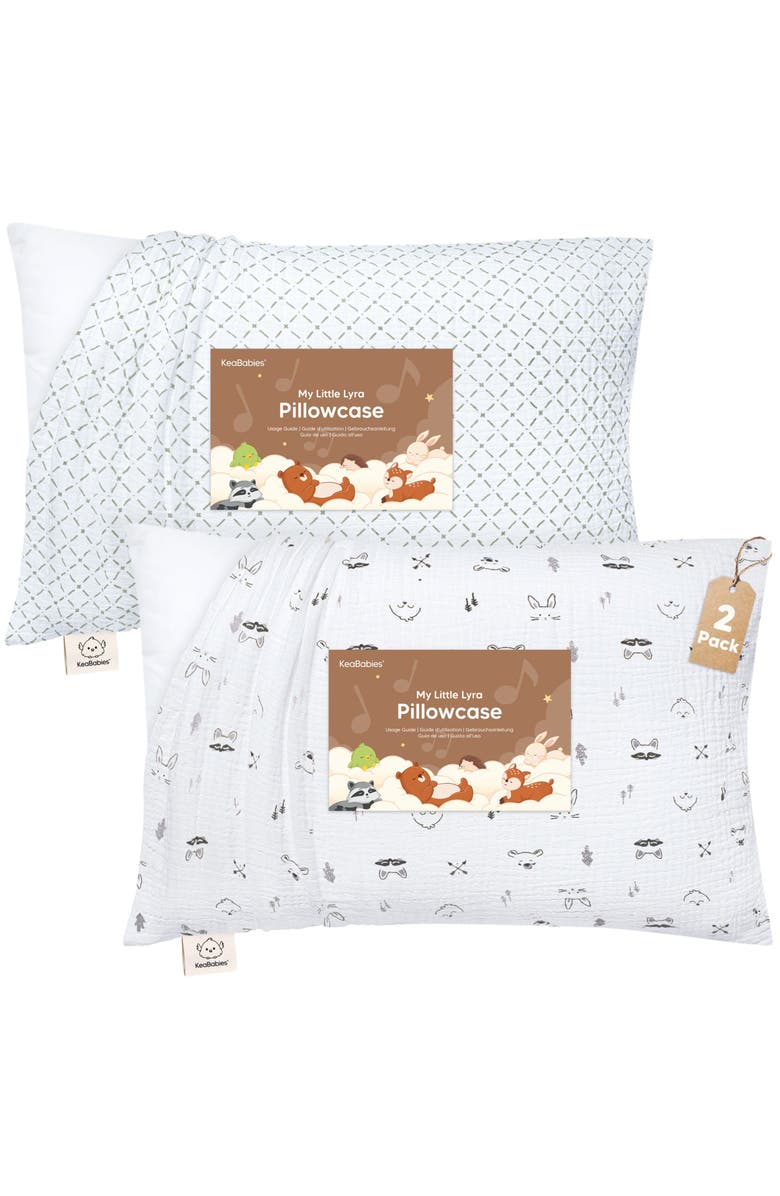 KeaBabies 2-Pack My Little Lyra Pillowcases, Main, color, Nordic