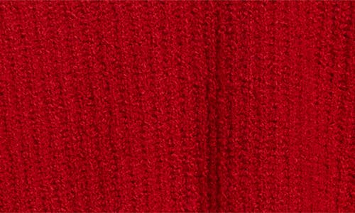 Margaret O'leary Lace Accent Cotton Blend V-neck Sweater In Red