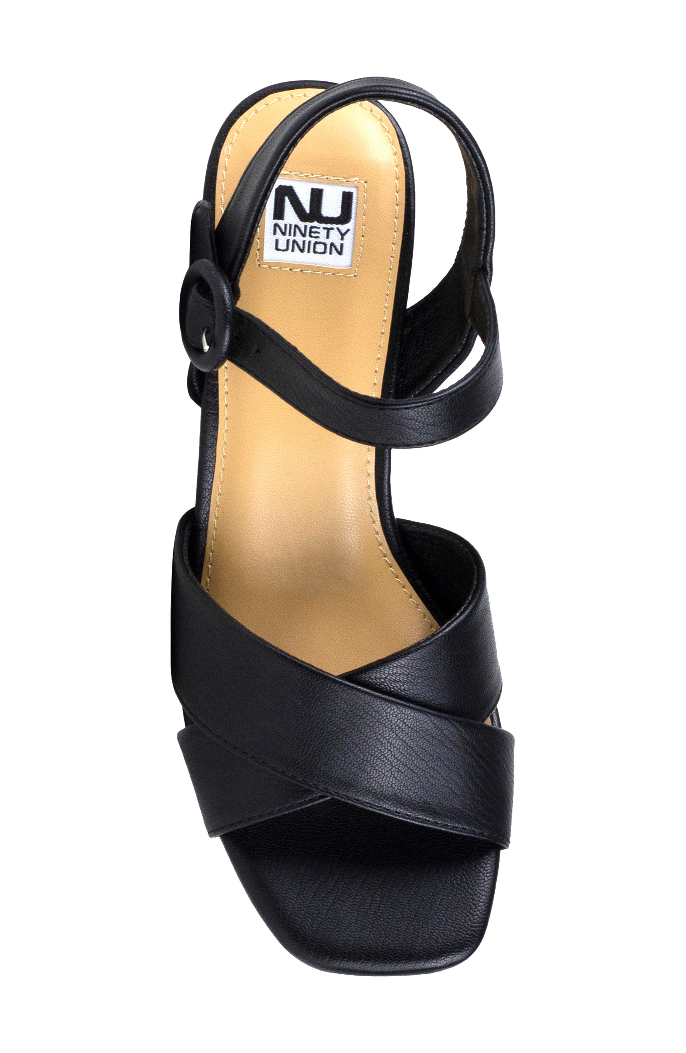 Emelyn Platform Ankle Strap Sandal, Alternate, color, BLACK