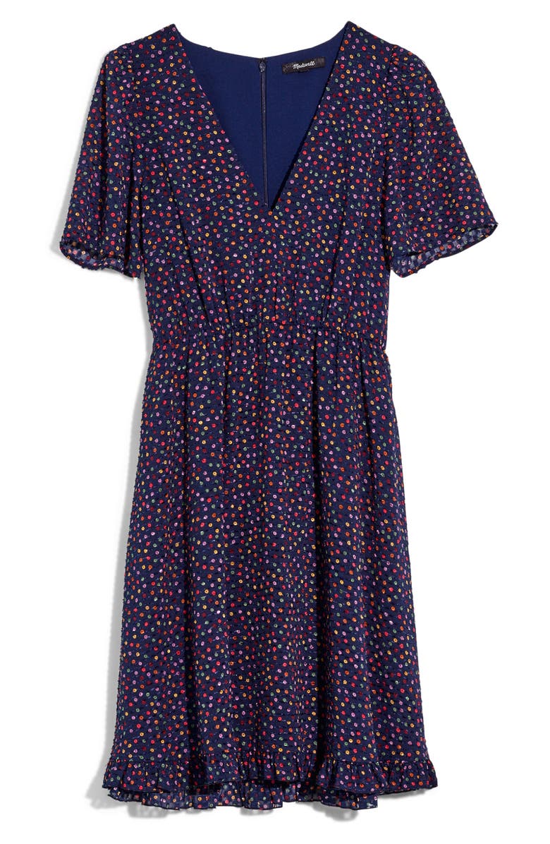 Madewell Sugar Dot Flutter Sleeve Dress, Alternate, color,