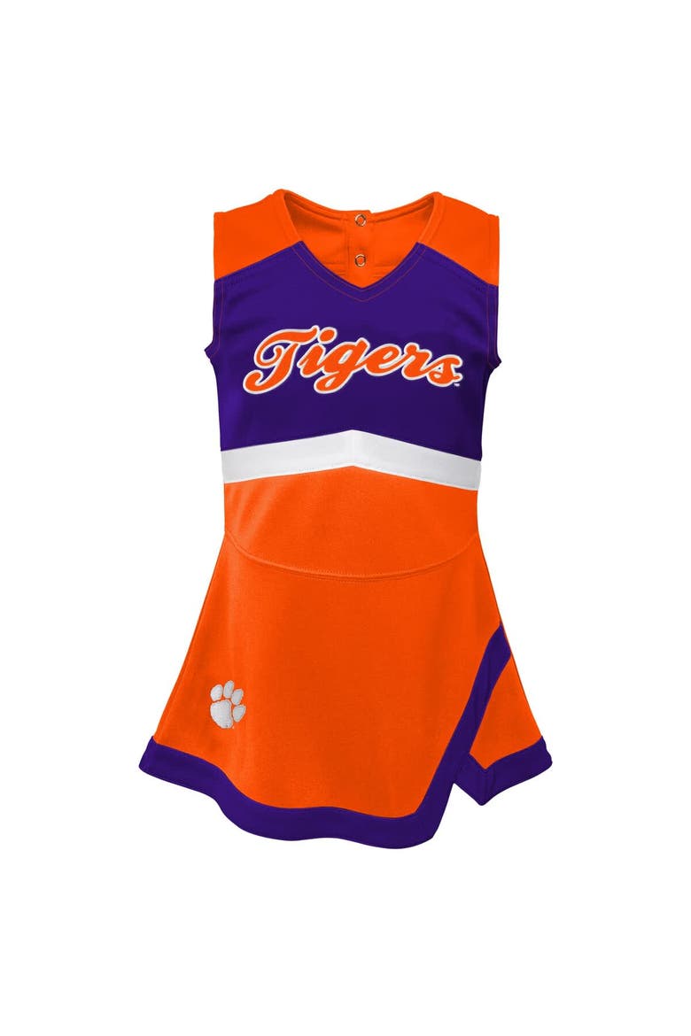 Girls Preschool Orange Clemson Tigers Two-Piece Cheer Captain Jumper Dress & Bloomers Set, Alternate, color, Orange