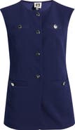 Anne Klein Button-Up Four-Pocket Vest