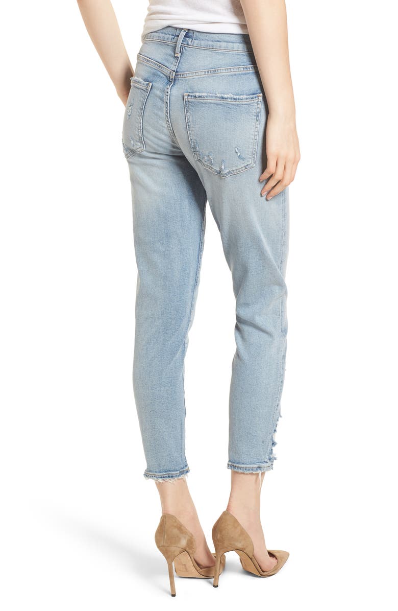 AGOLDE Sophie Distressed High Waist Crop Skinny Jeans, Alternate, color,
