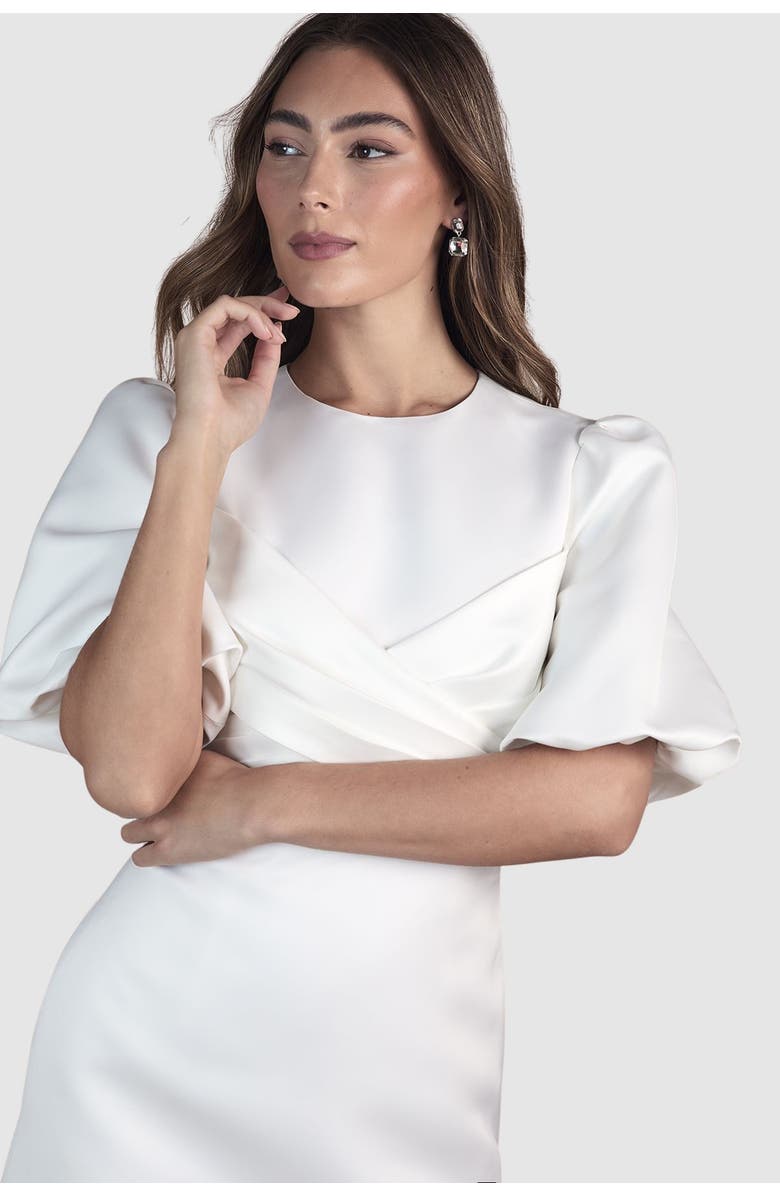 Coast Wrap Front Short Sleeve Mini Dress, Alternate, color, Ivory