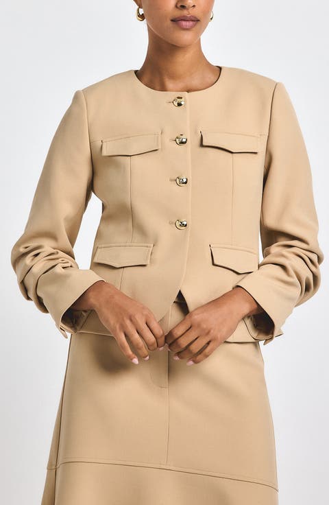 Novessa Ruched Sleeve Jacket
