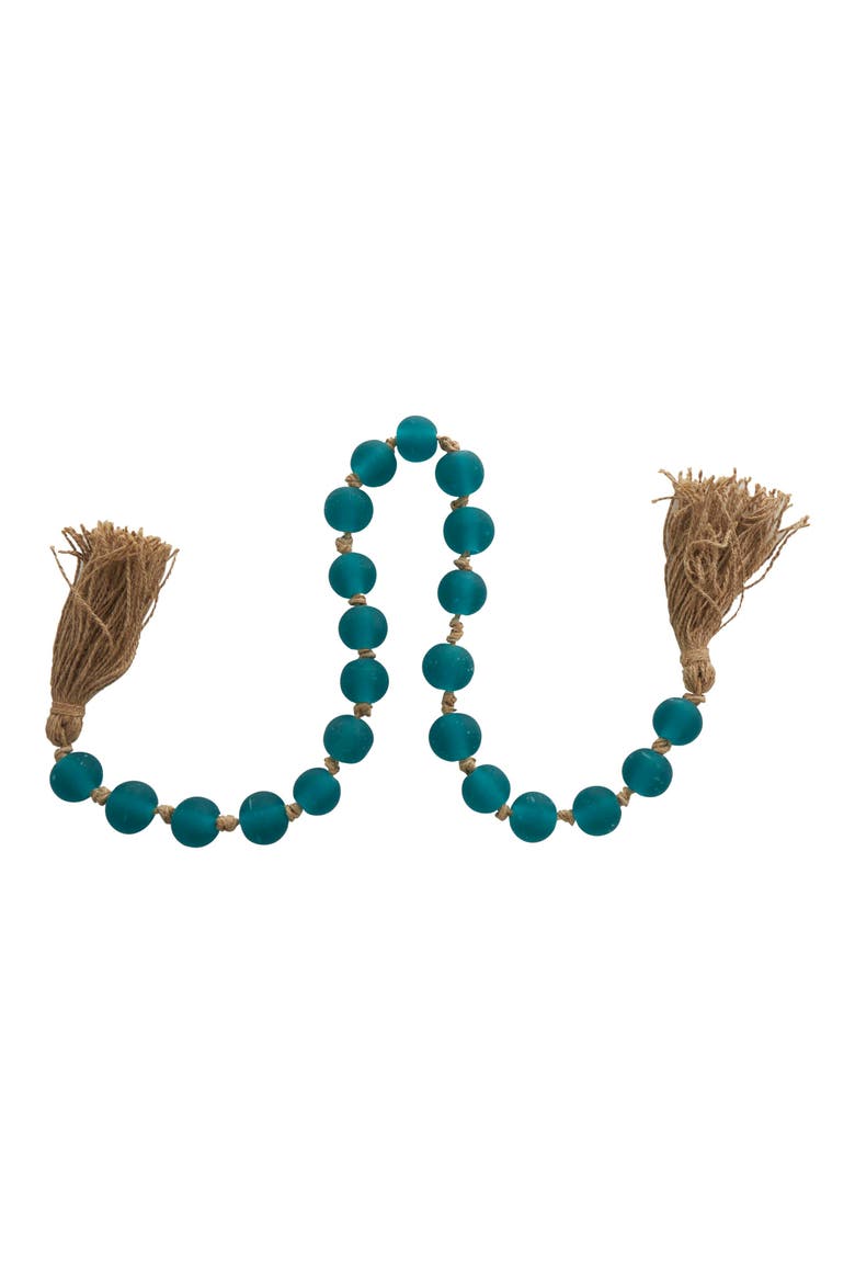 Bohemian Glass Beaded Tassel Garland, Alternate, color, TEAL