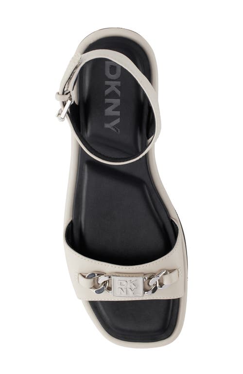 Dkny Women's Bacliff Flat Ankle Strap Sandal In Soft White