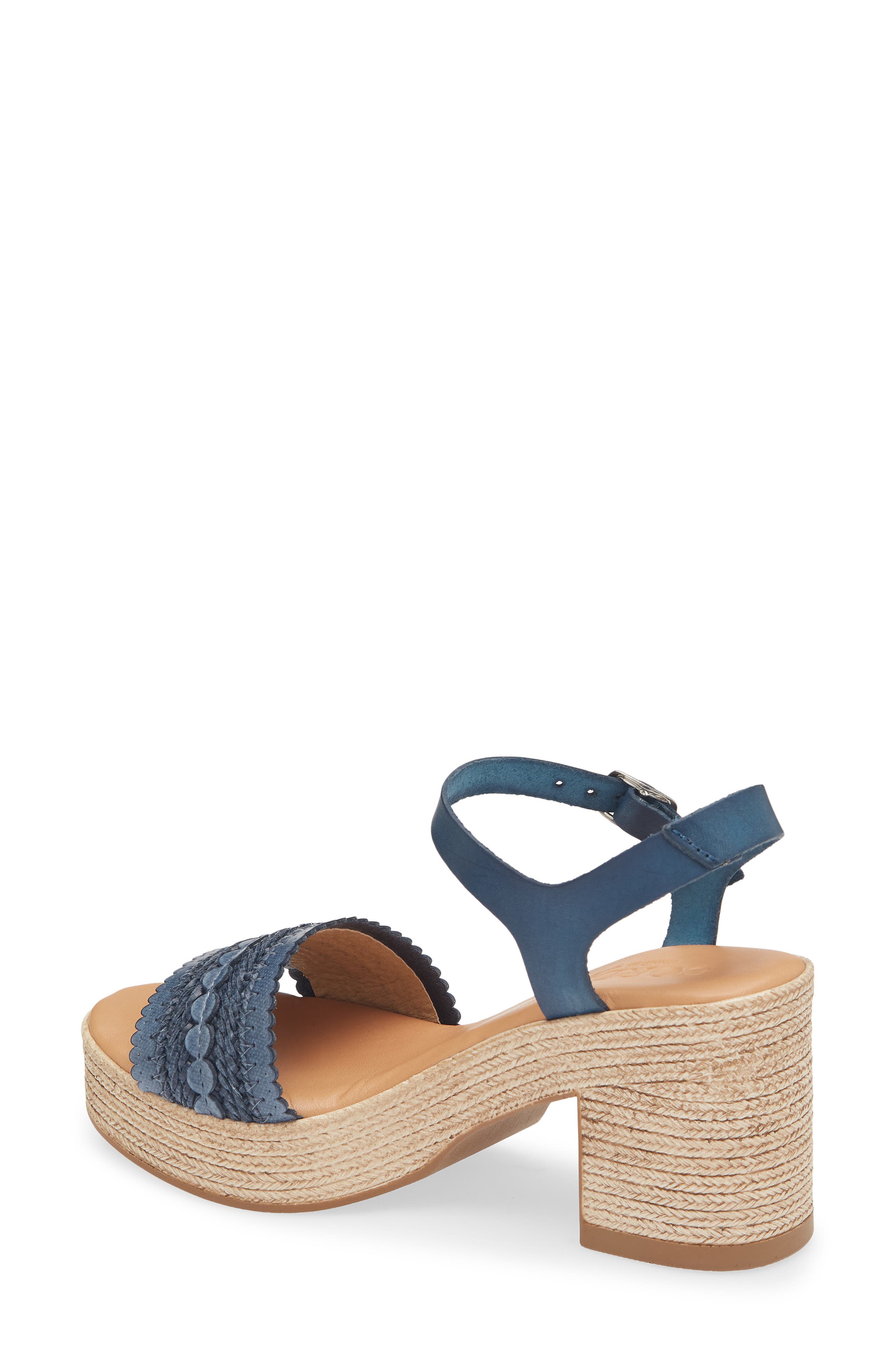 Markelle Espadrille Ankle Strap Platform Sandal, Alternate, color, BLUE LEATHER
