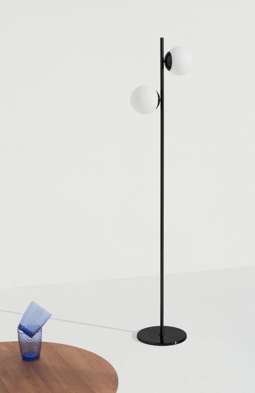Brightech Sphere 65' Led Contemporary Tree Floor Lamp With Frosted Glass Globes In Classic Black