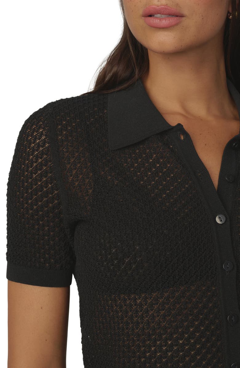 Joe's The Davey Open Stitch Short Sleeve Cardigan, Alternate, color, Black