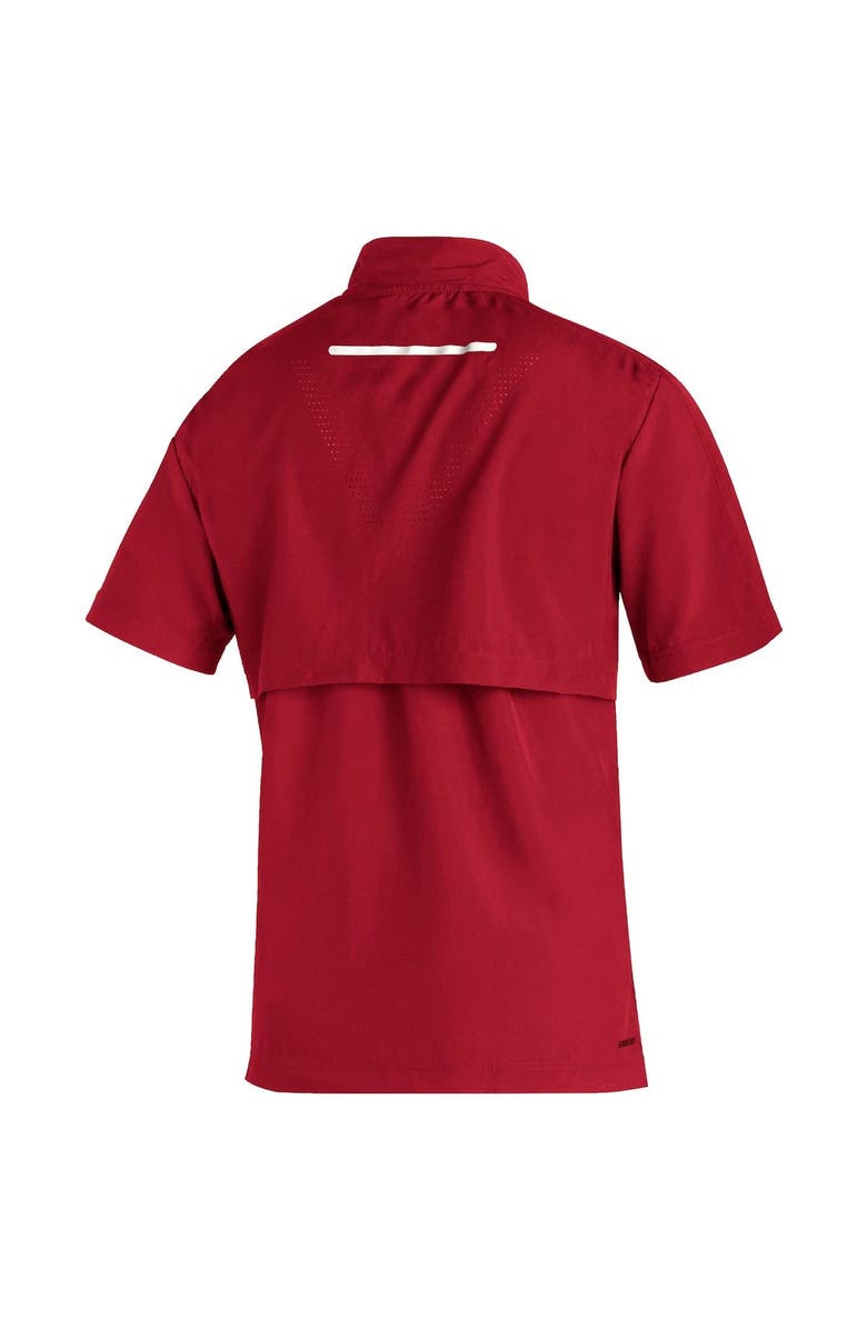 adidas Men's adidas Scarlet Nebraska Huskers 2021 Sideline AEROREADY Short Sleeve Quarter-Zip Jacket, Alternate, color,