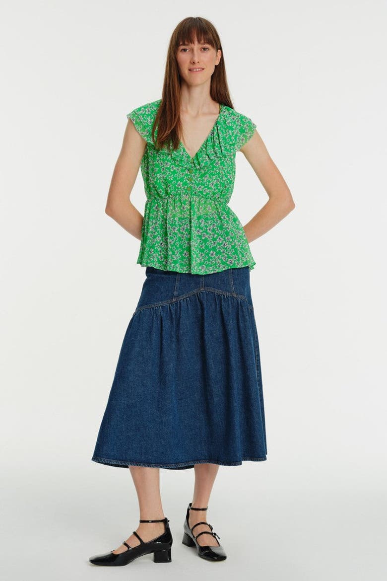 V Neck Printed Sleeveless Blouse, Main, color, ORIGINAL