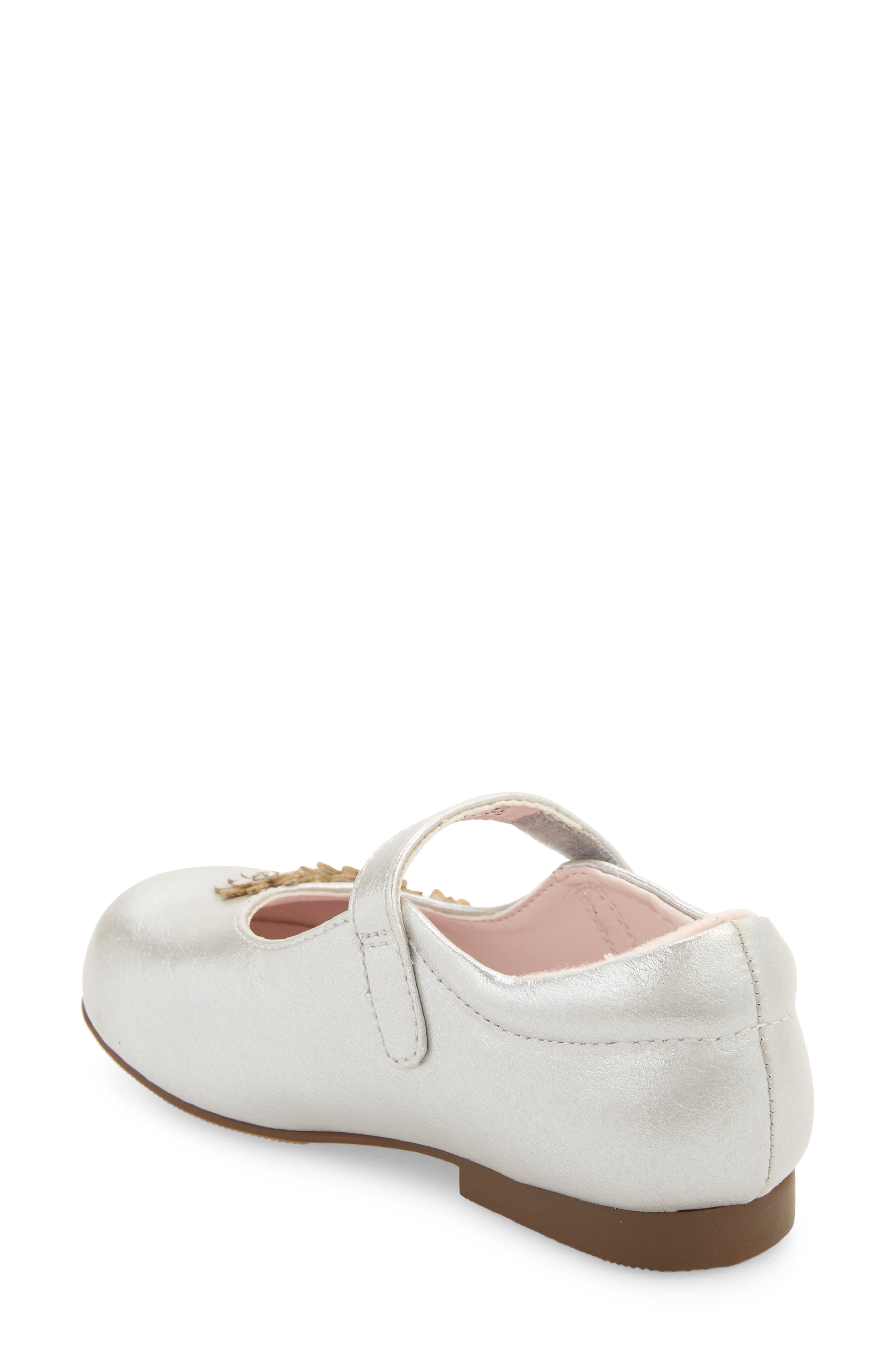 Nina Kids' Daisy Mary Jane Flat, Alternate, color, Silver Shimmer