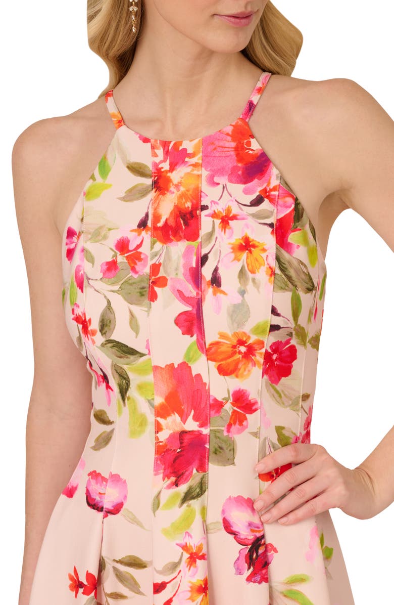 Adrianna Papell Placed Floral Dress, Alternate, color, 
