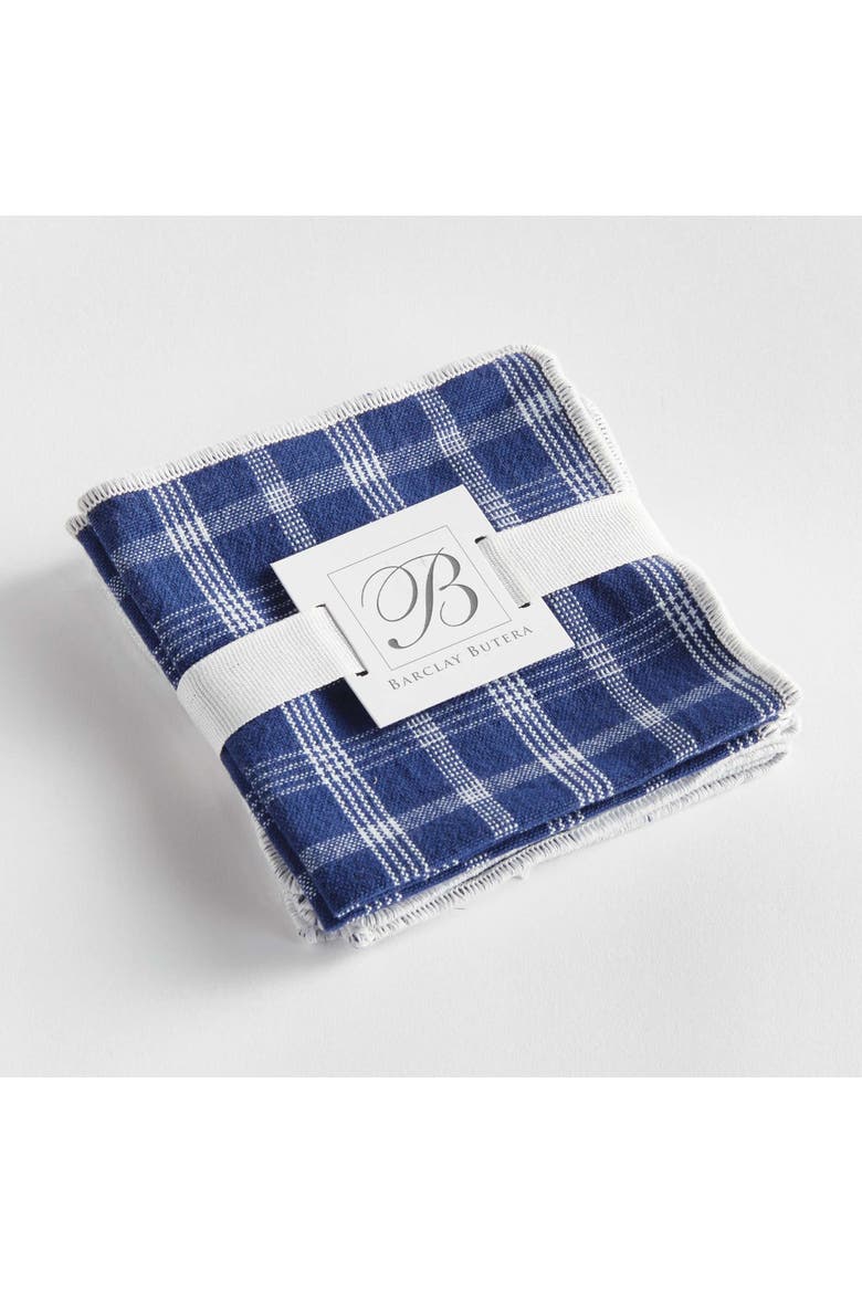 Barclay Butera Oakwood Cocktail Napkins Set Of 4, Alternate, color, Blue