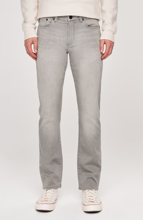 Russell Slim Straight Leg Jeans (Washed Grey Knit)