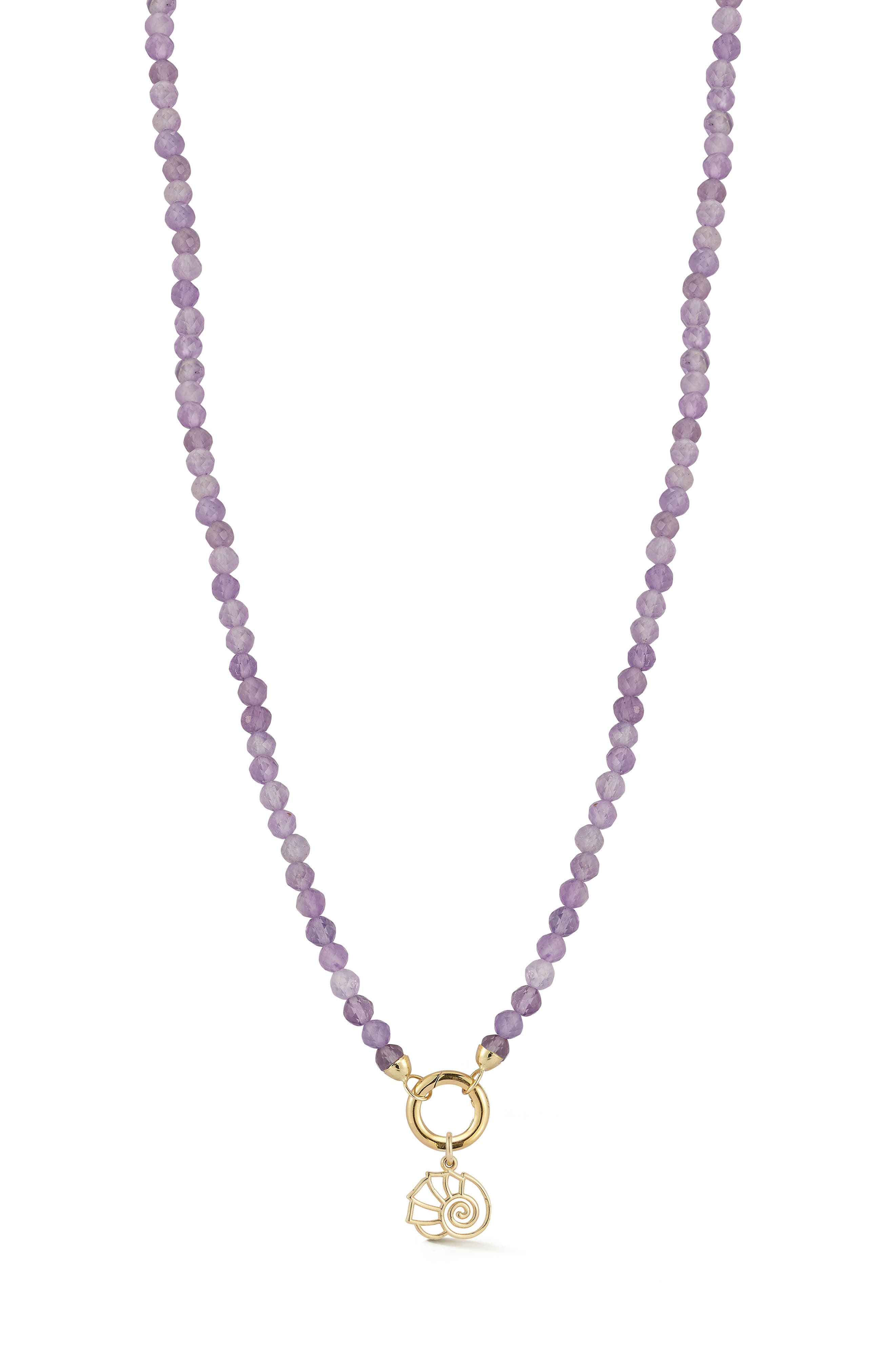 Ember Fine Jewelry 14K Yellow Gold Shell Charm Beaded Necklace