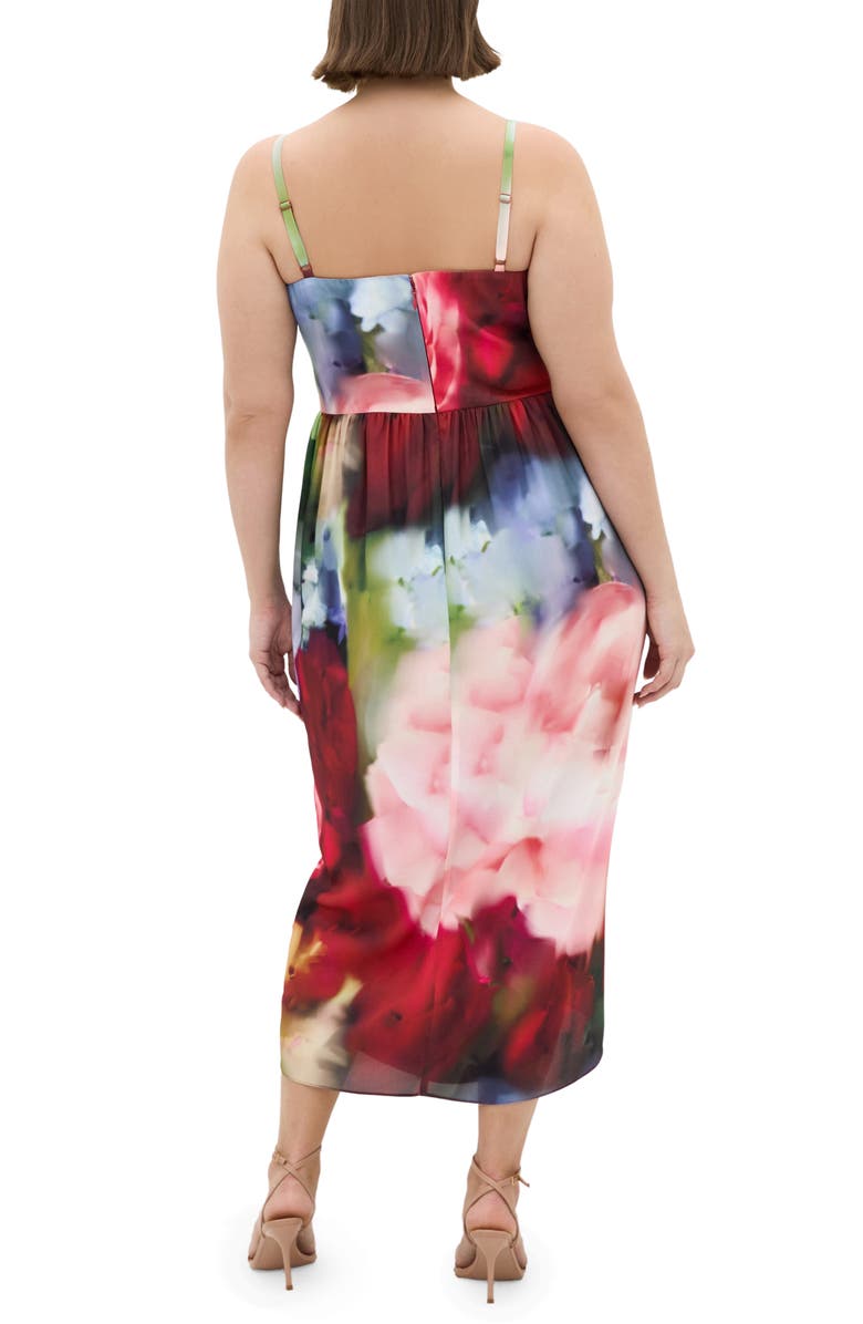 City Chic Sassy Pleat Front Midi Dress, Alternate, color, Temptation Fl