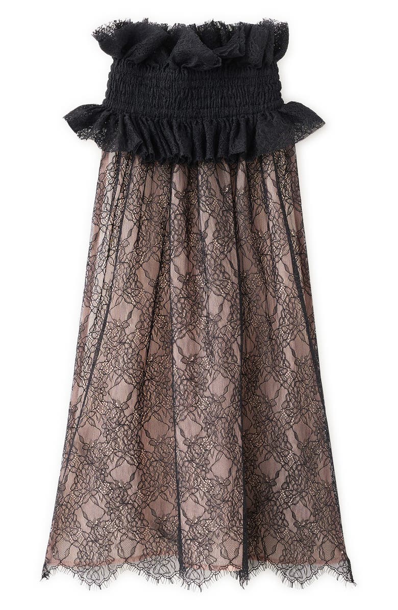 MANGO x Kaia Gerber Ruffle Collar Open Back Top, Main, color, Black