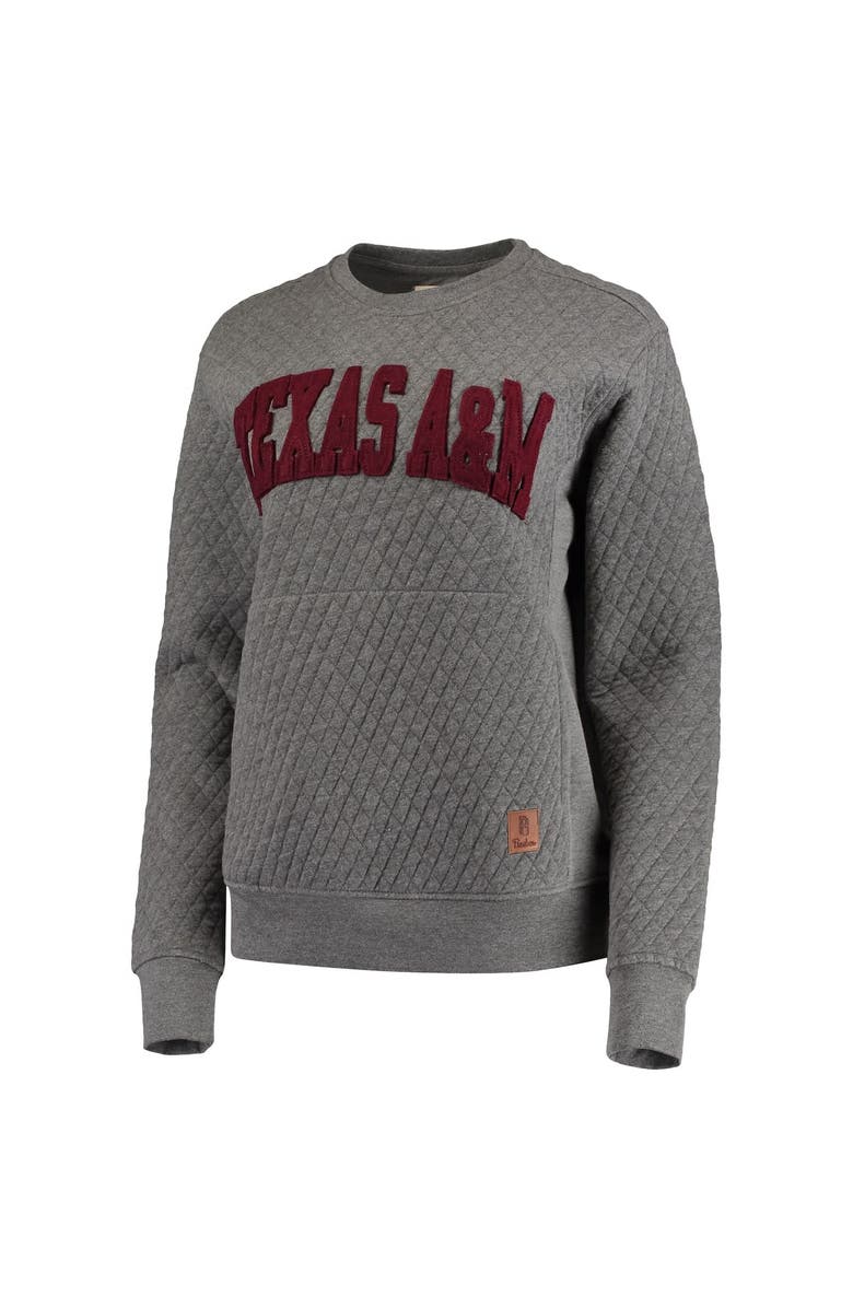 PRESSBOX Women's Pressbox Heather Charcoal Texas A&M Aggies Moose Quilted Pullover Sweatshirt, Alternate, color, Heather Gray
