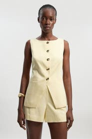 Karen Millen Round Neck Button Waistcoat