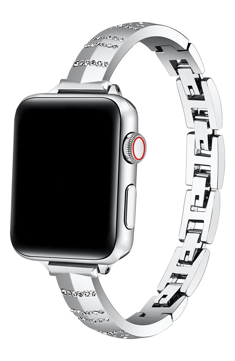 Posh Tech Eclipse Crystal Apple Watch<sup>®</sup> Watchband, Alternate, color, Silver