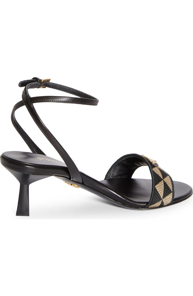 Prada Triangle Jacquard Slide Sandal, Alternate, color, Black/ Beige