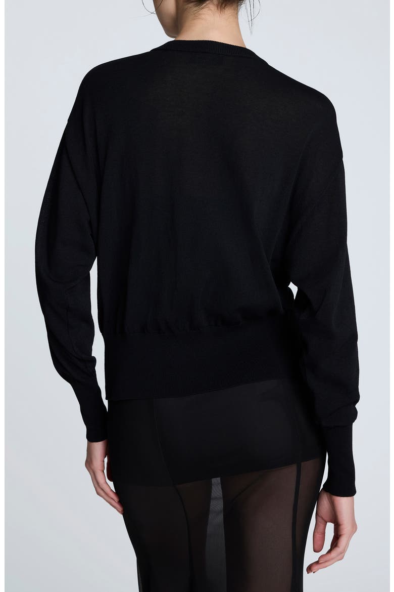 Semisheer Cardigan, Alternate, color, BLACK