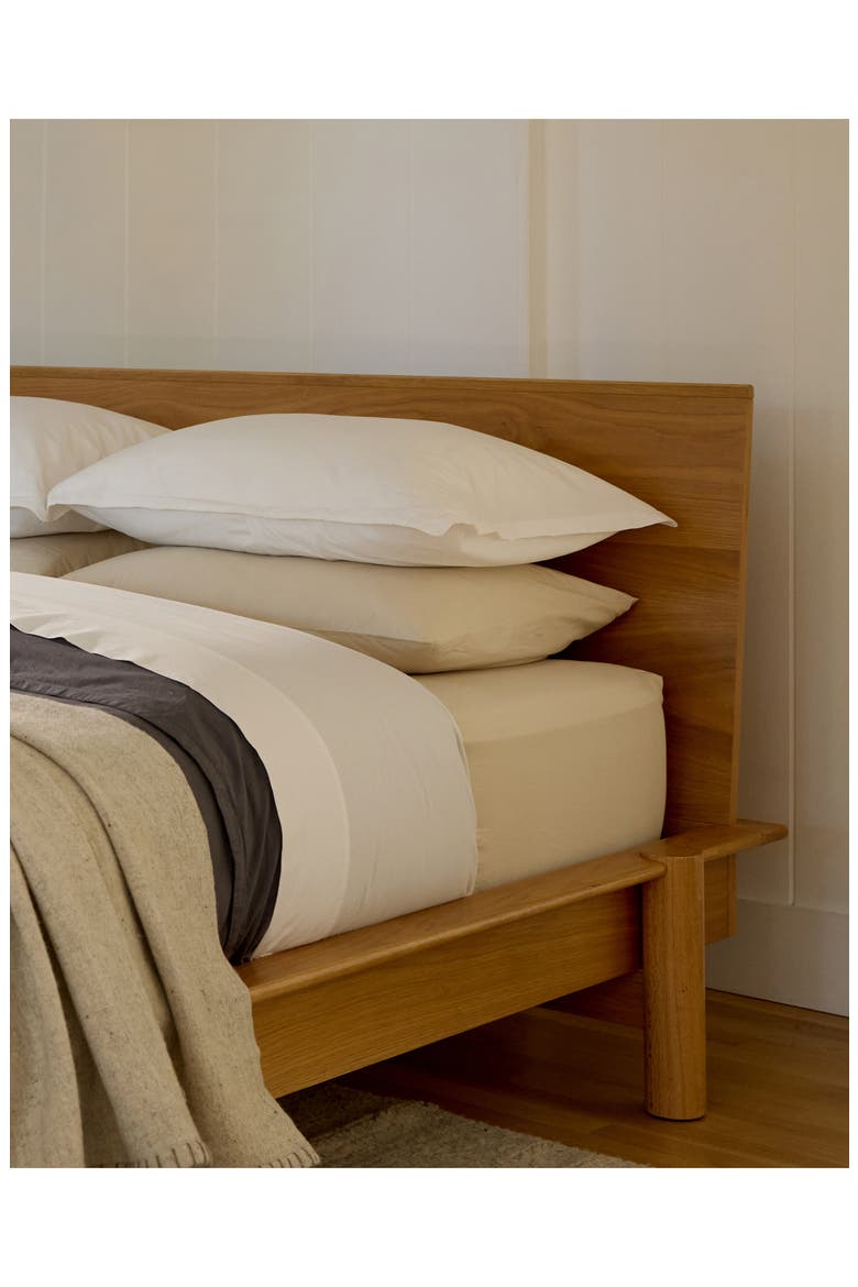 Percale Fitted Sheet, Alternate, color, BONE